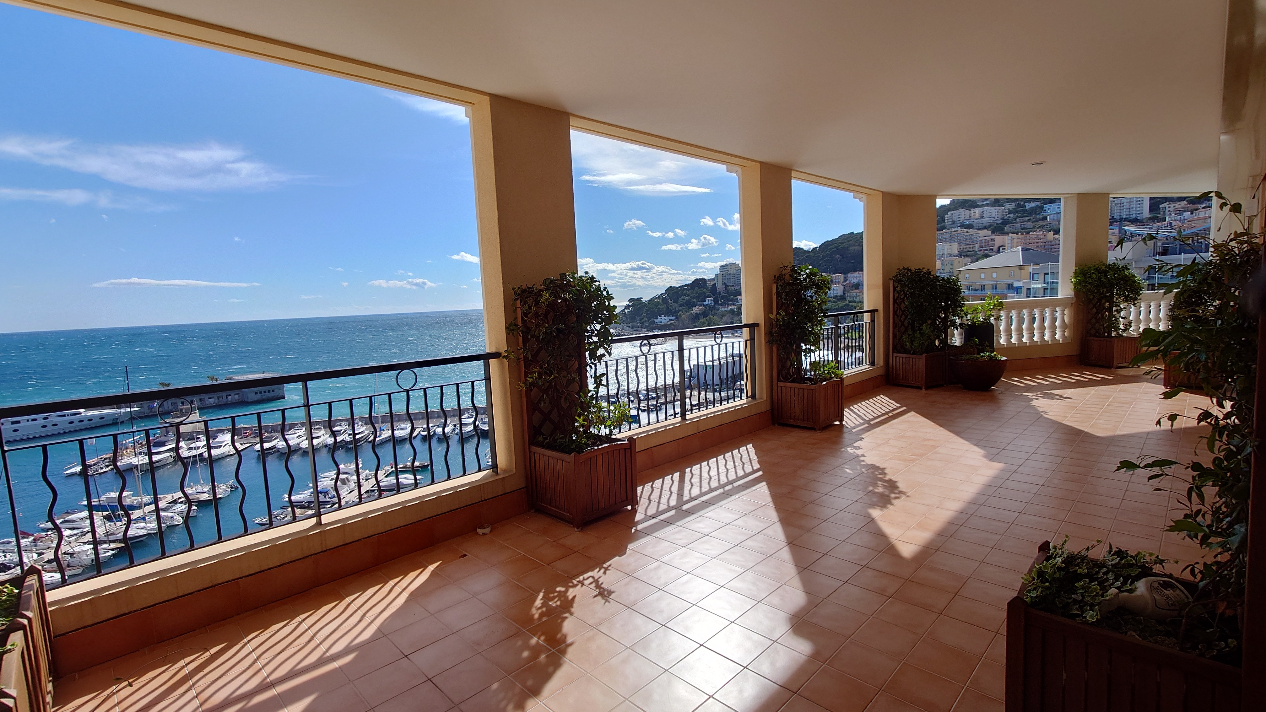 Spacious bedroom with modern furniture